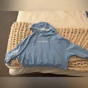 Barstool Chicks Light Blue Cropped I am Unwell Hoodie